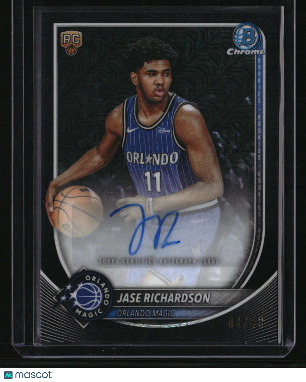2025-26 Bowman Jase Richardson Chrome Autographs Black Mojo Refractor #/10