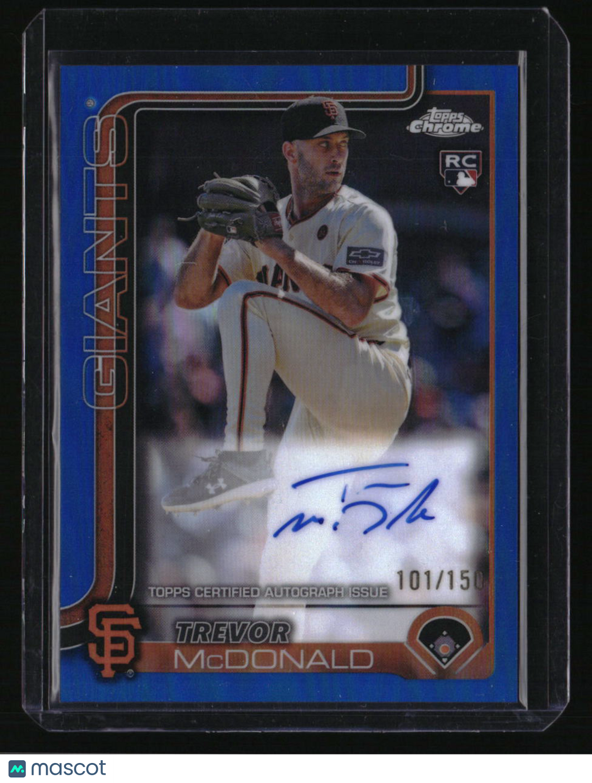 2025 Topps Chrome Trevor McDonald Rookie Autographs Blue Refractors #/150