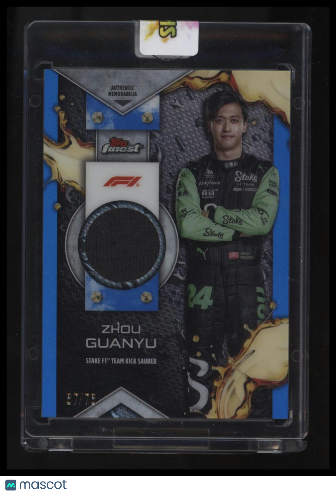 2024 Topps Finest Formula 1 Zhou Guanyu F1 Relics Blue #/75