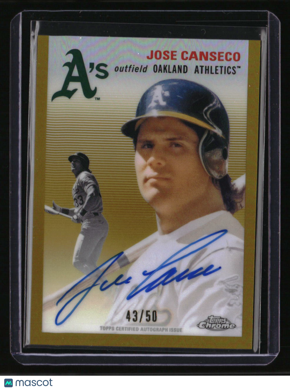2023 Topps Chrome Platinum Anniversary Jose Canseco Auto Gold #/50