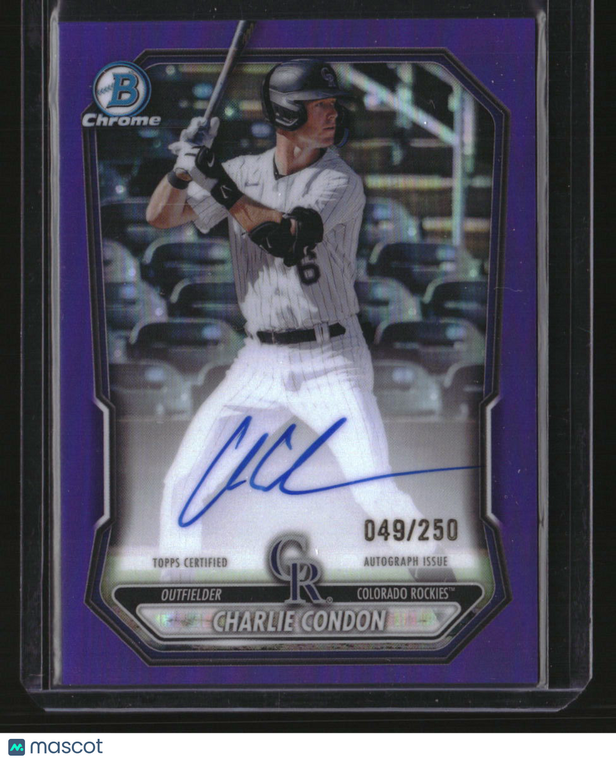 2026 Bowman Charlie Condon Chrome Prospect Autographs Purple Refractors #/250