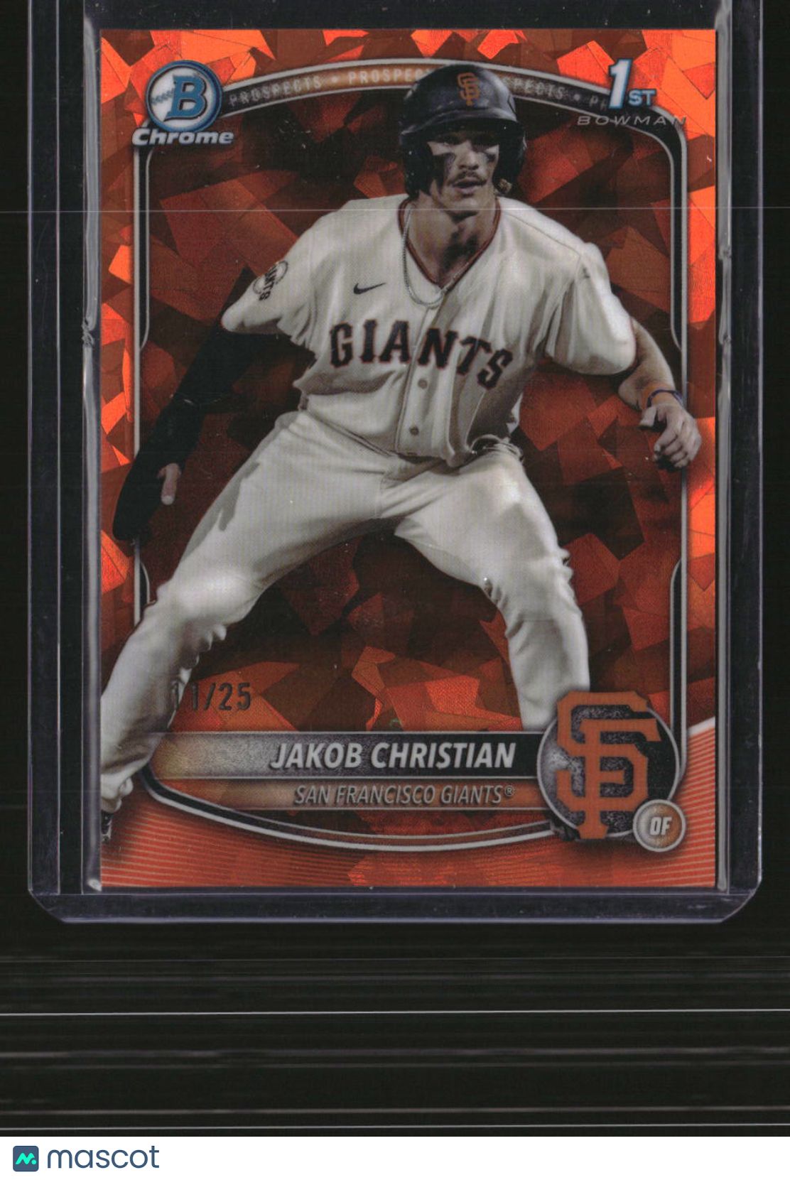 2025 Bowman Chrome Sapphire Jakob Christian Prospects Orange Sapphire #/25