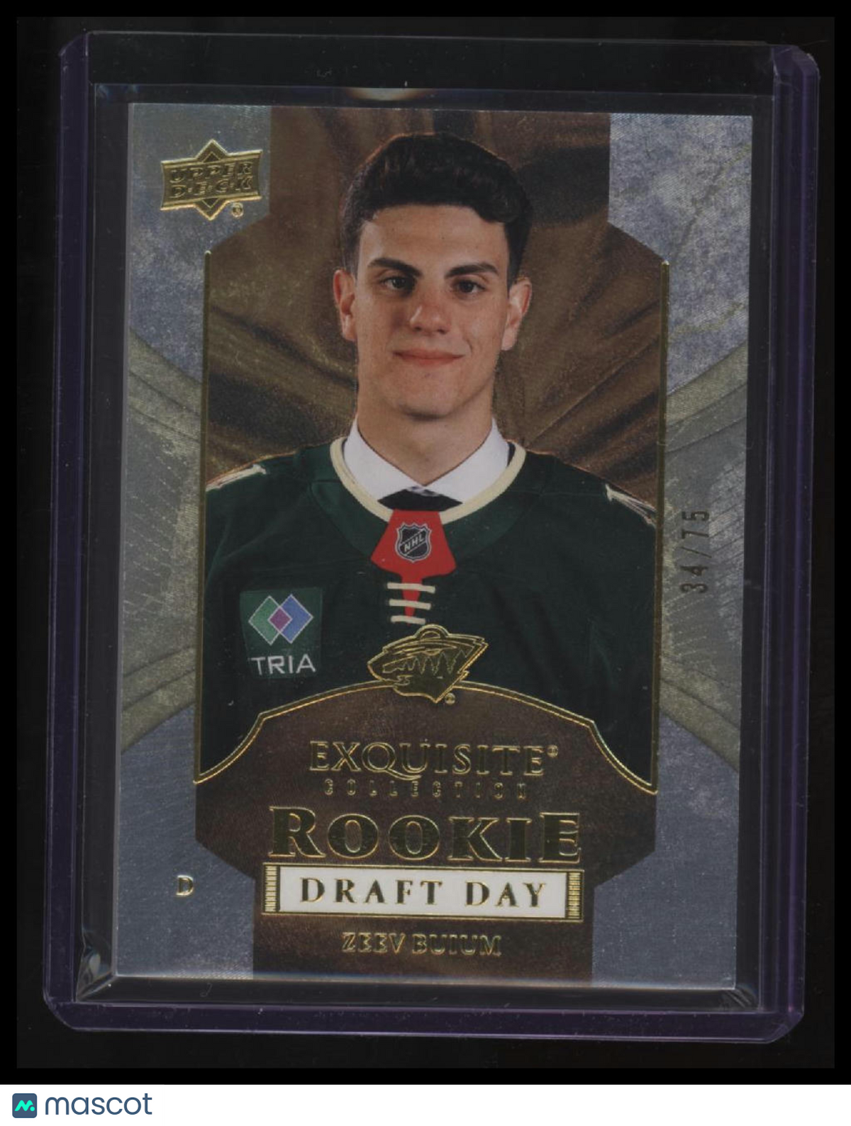 2025-26 UD Black Diamond Zeev Buium Rookie Draft Day Gold #/75