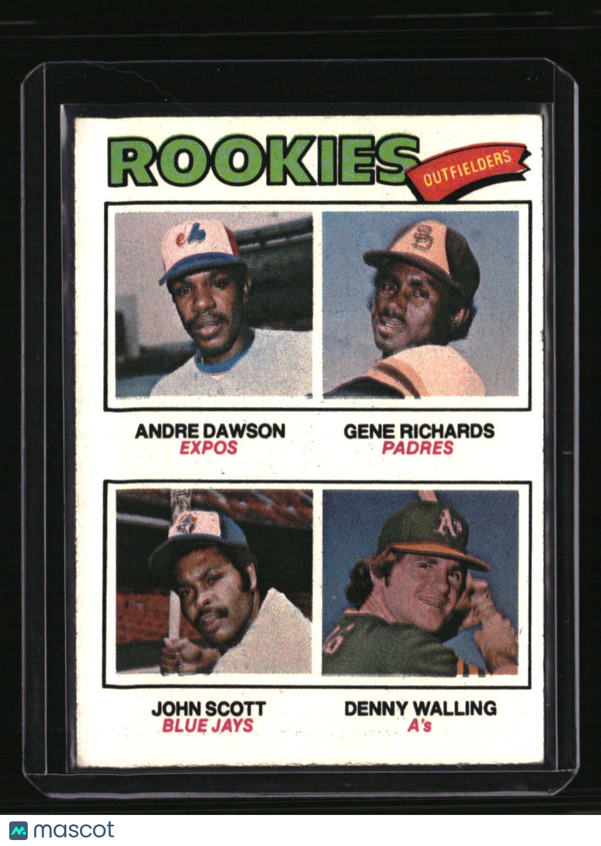 1977 Topps Rookie Outfielders Dawson / Richards / Scott / Walling)