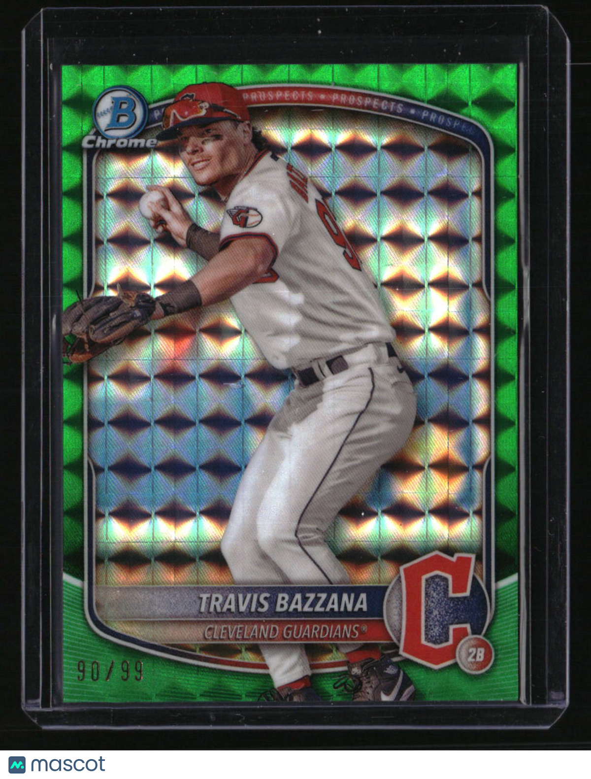 2025 Bowman Travis Bazzana Chrome Prospects Green Geometric Refractor #/99