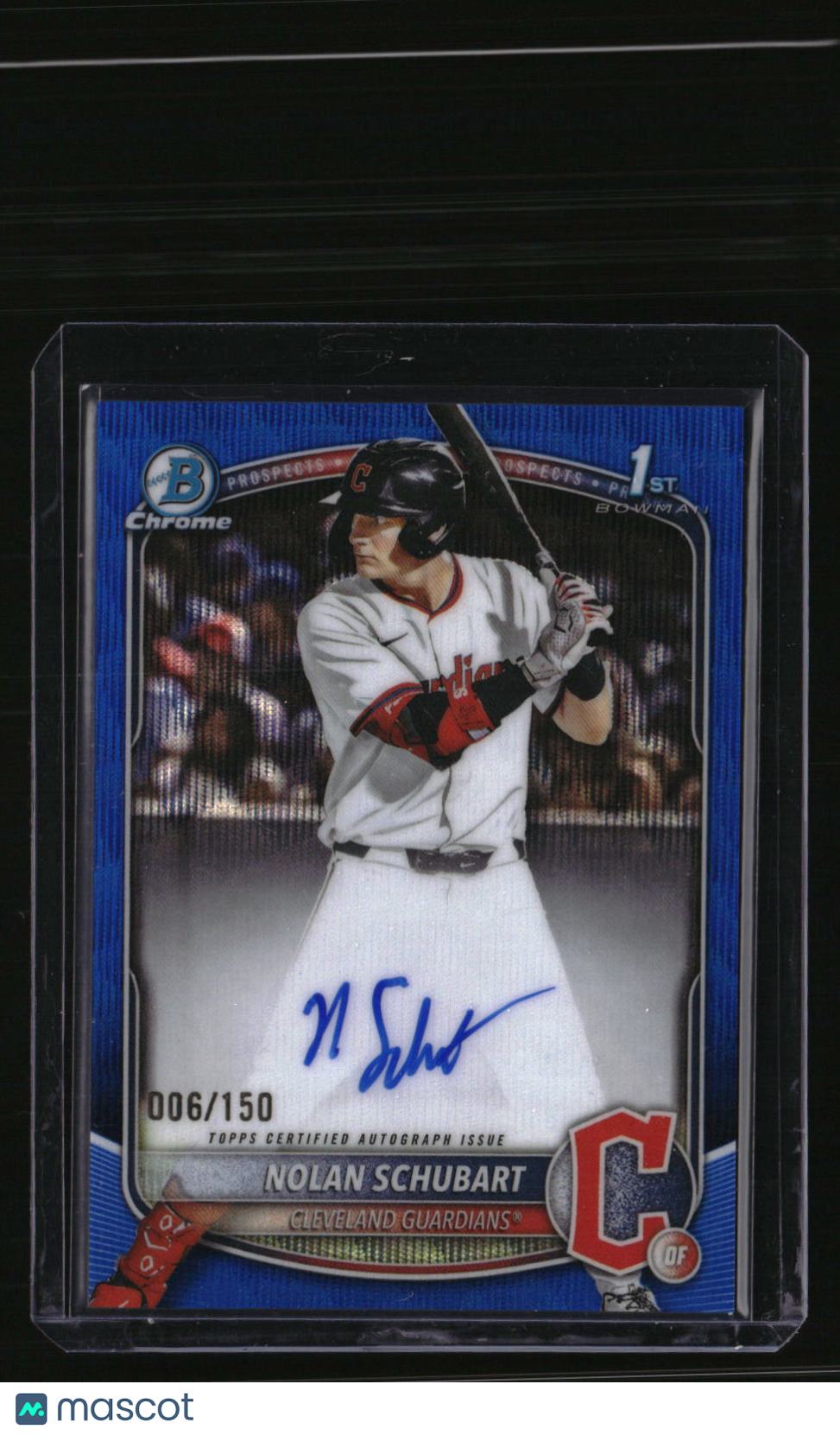 2025 Bowman Draft Nolan Schubart Chrome Prospect Autographs Blue Wave #/150
