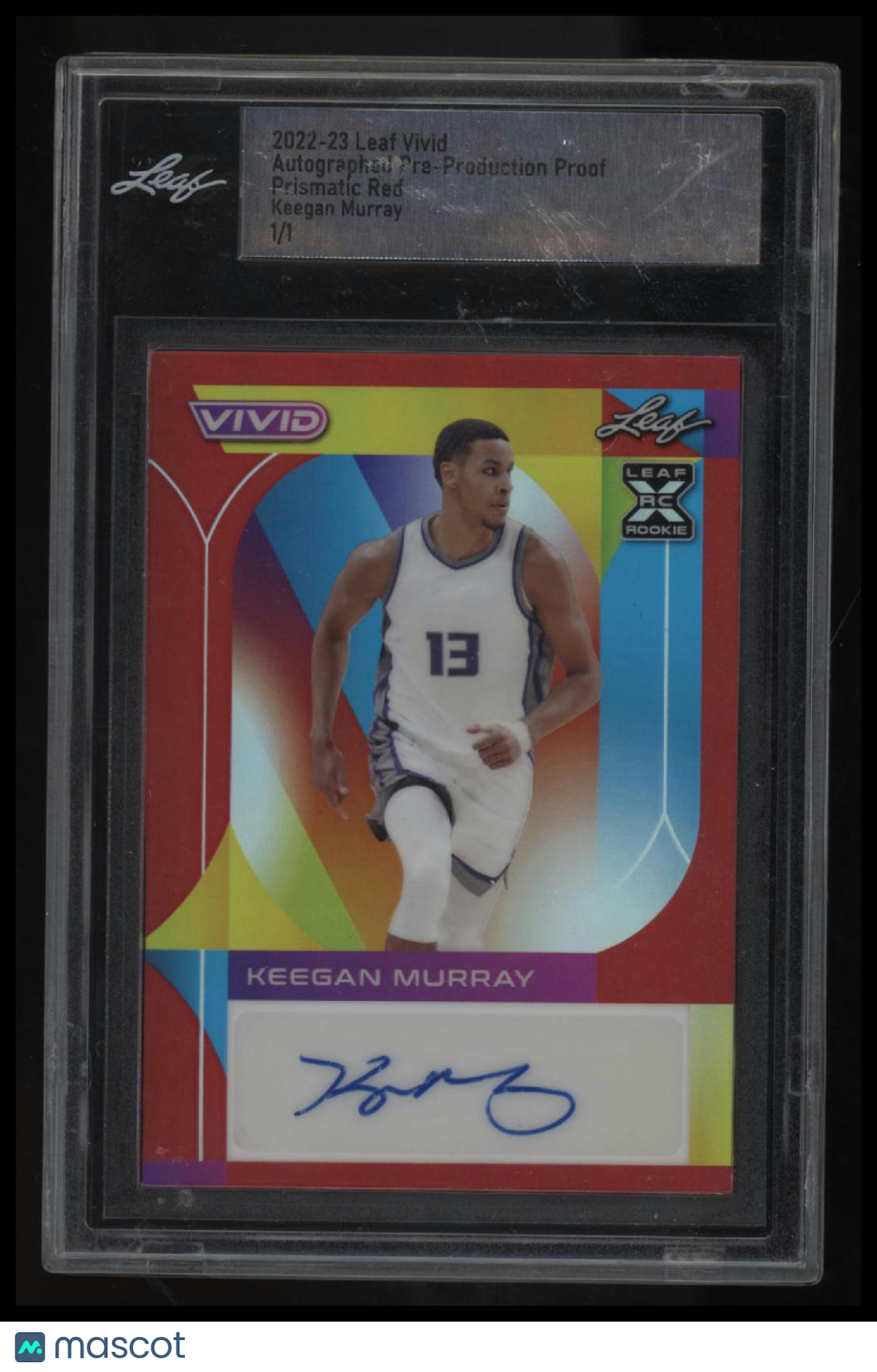2022-23 Leaf Vivid Keegan Murray Pre-Production Proof 1/1