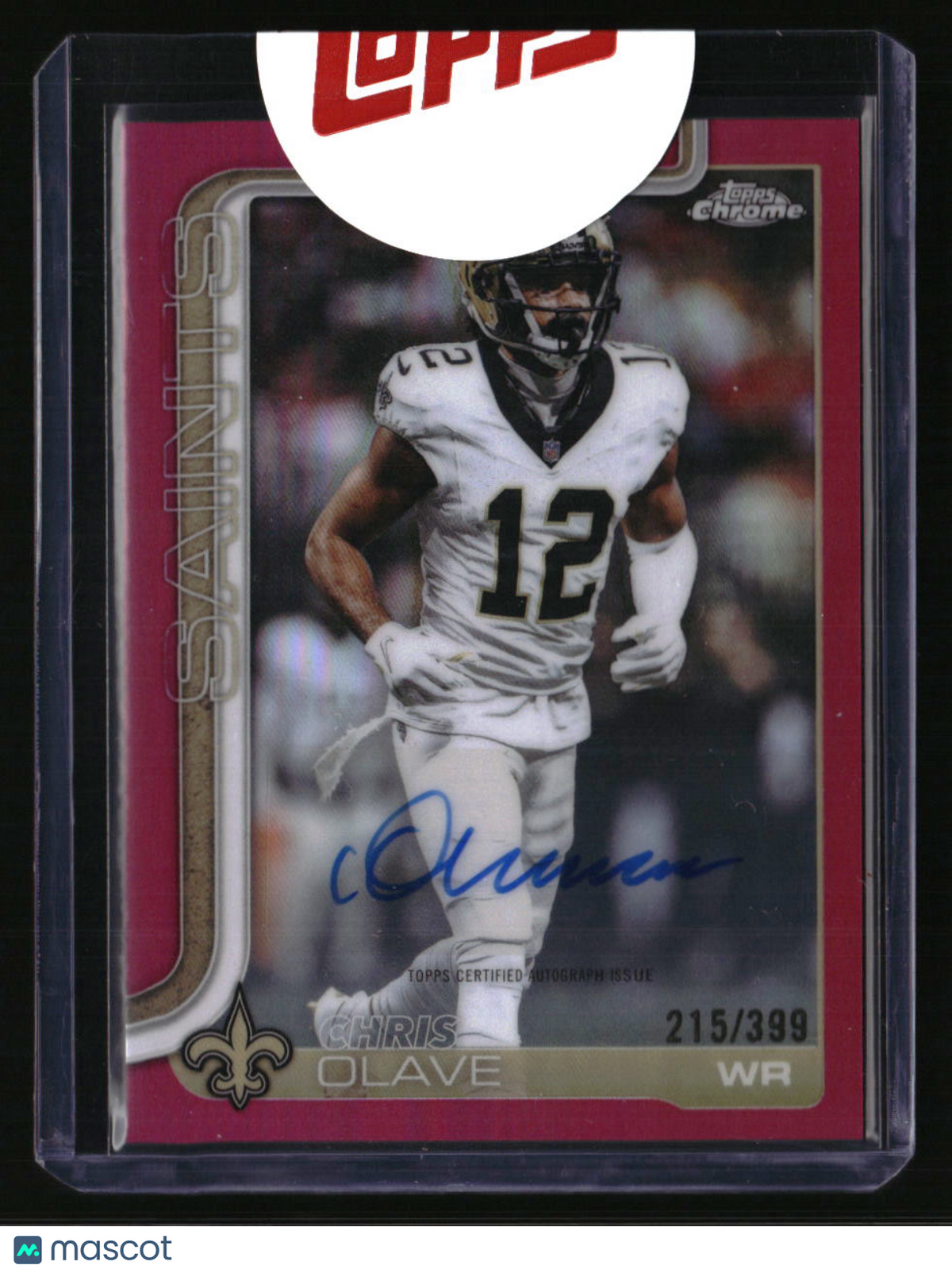 2025 Topps Chrome Chris Olave Chrome Autographs Magenta Refractor #/399