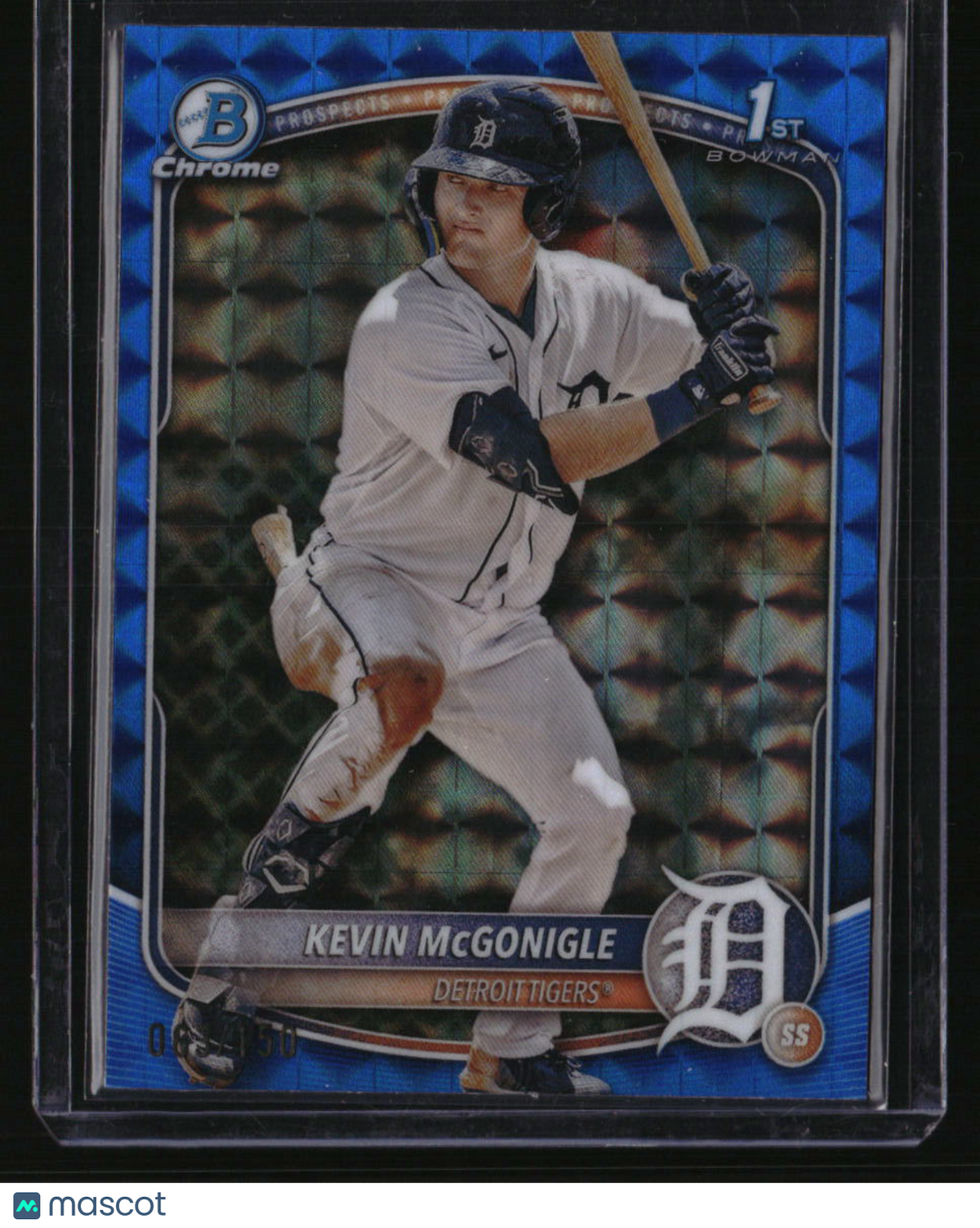 2025 Bowman Kevin McGonigle Chrome Prospects Blue Geometric Refractor #/150