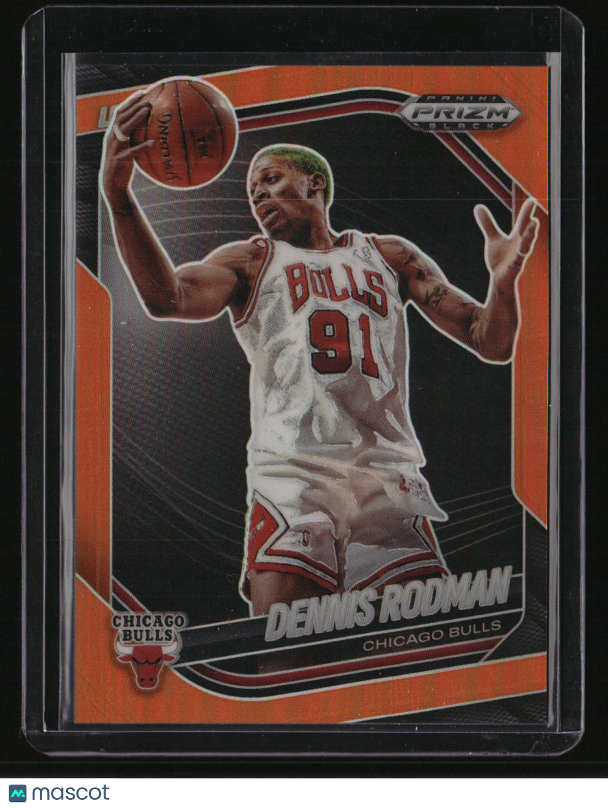 2024-25 Panini Prizm Black Dennis Rodman Orange Prizms #/49