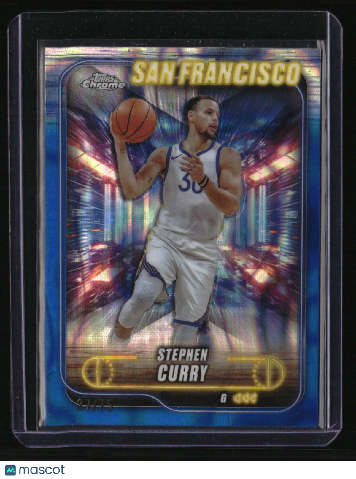 2024-25 Topps Chrome Stephen Curry Blue Lava Refractor #/75
