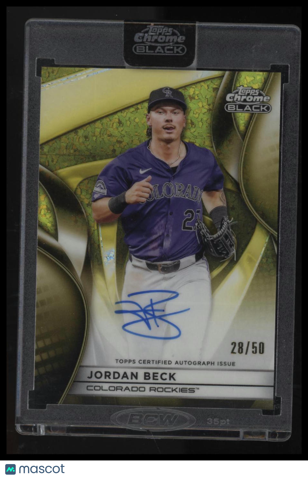 2025 Topps Chrome Black Jordan Beck Autographs Gold Refractors #/50