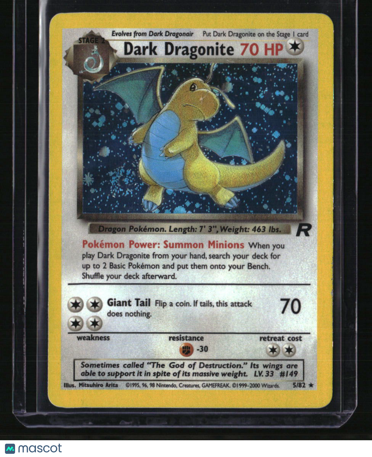 Team Rocket Dark Dragonite (5) w/ Really Good Swirl!