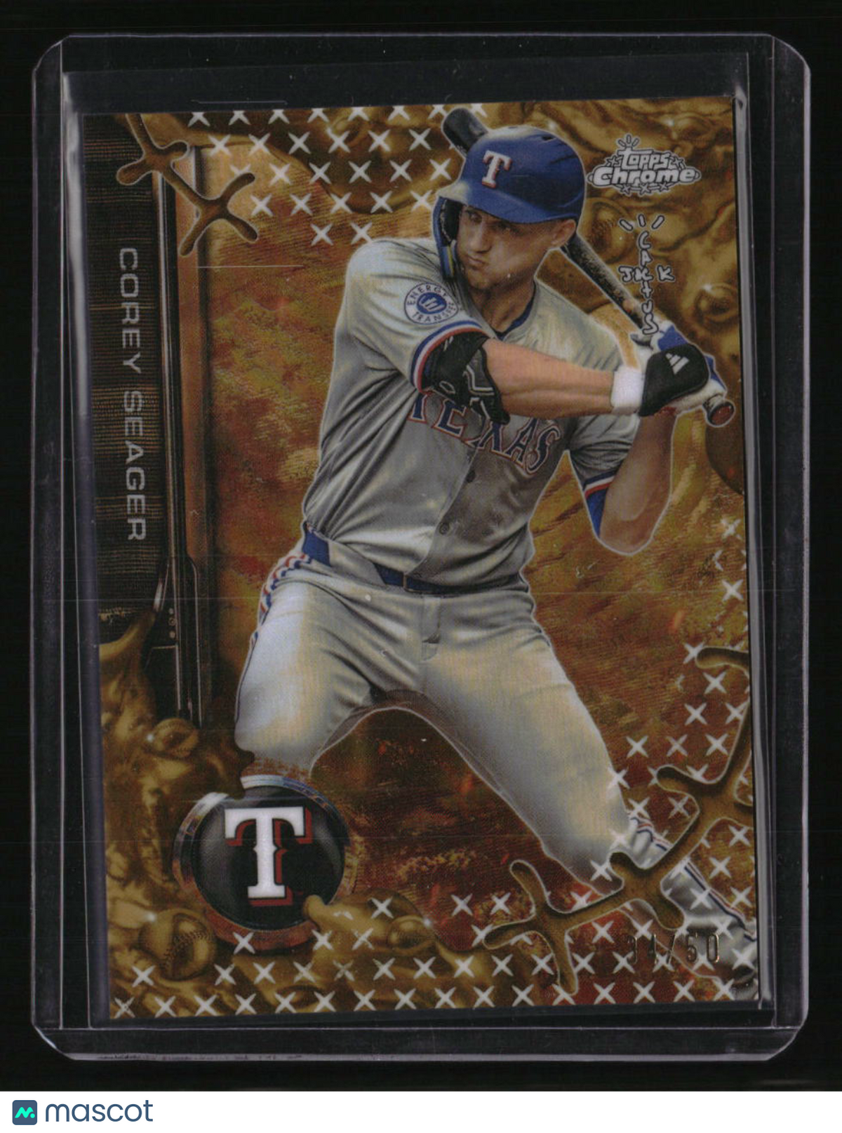 2025 Topps Cosmic Chrome x Cactus Jack Corey Seager Gold Refractor #/50