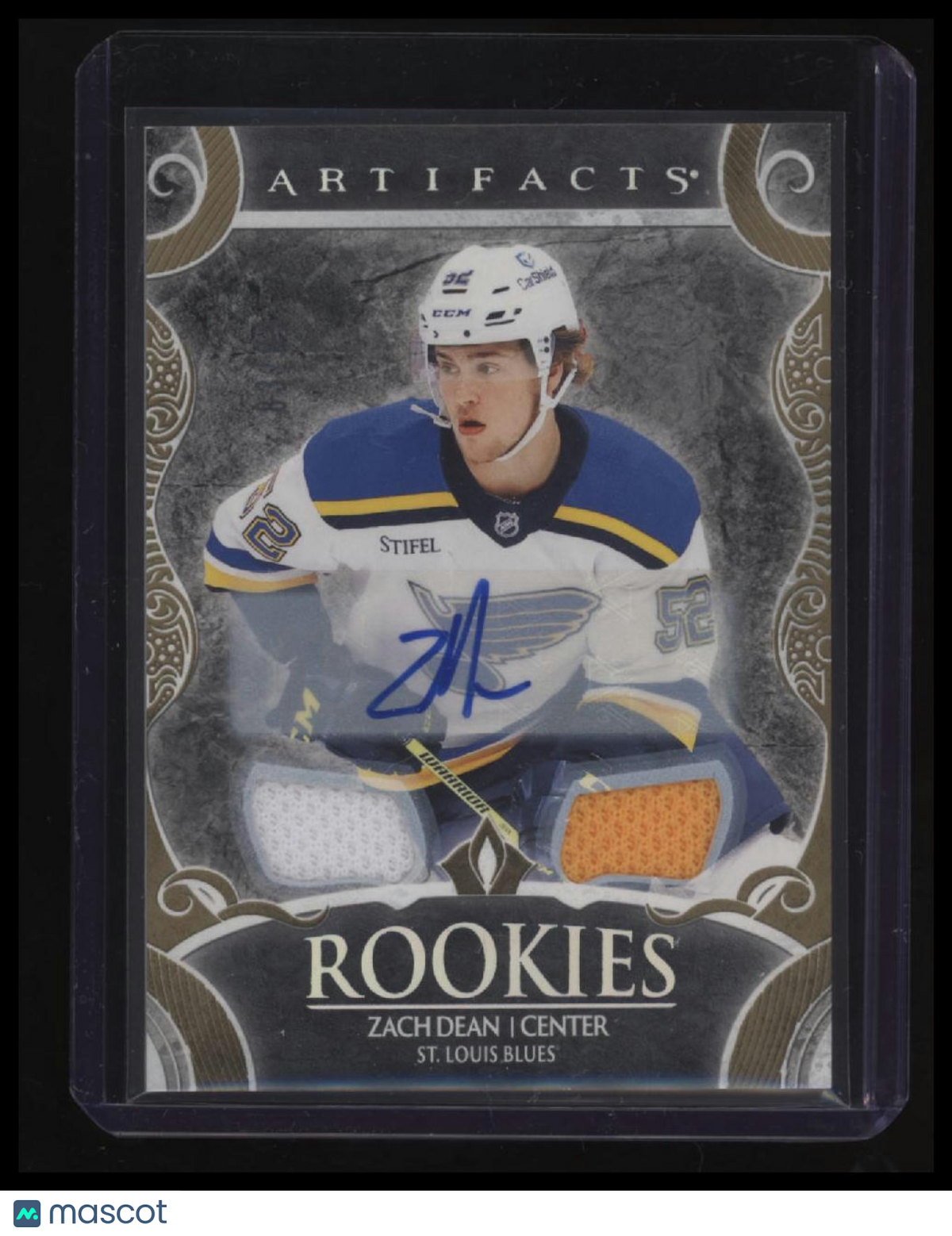 2024-25 Upper Deck Artifacts #178 Zach Dean Auto Material Gold #/99