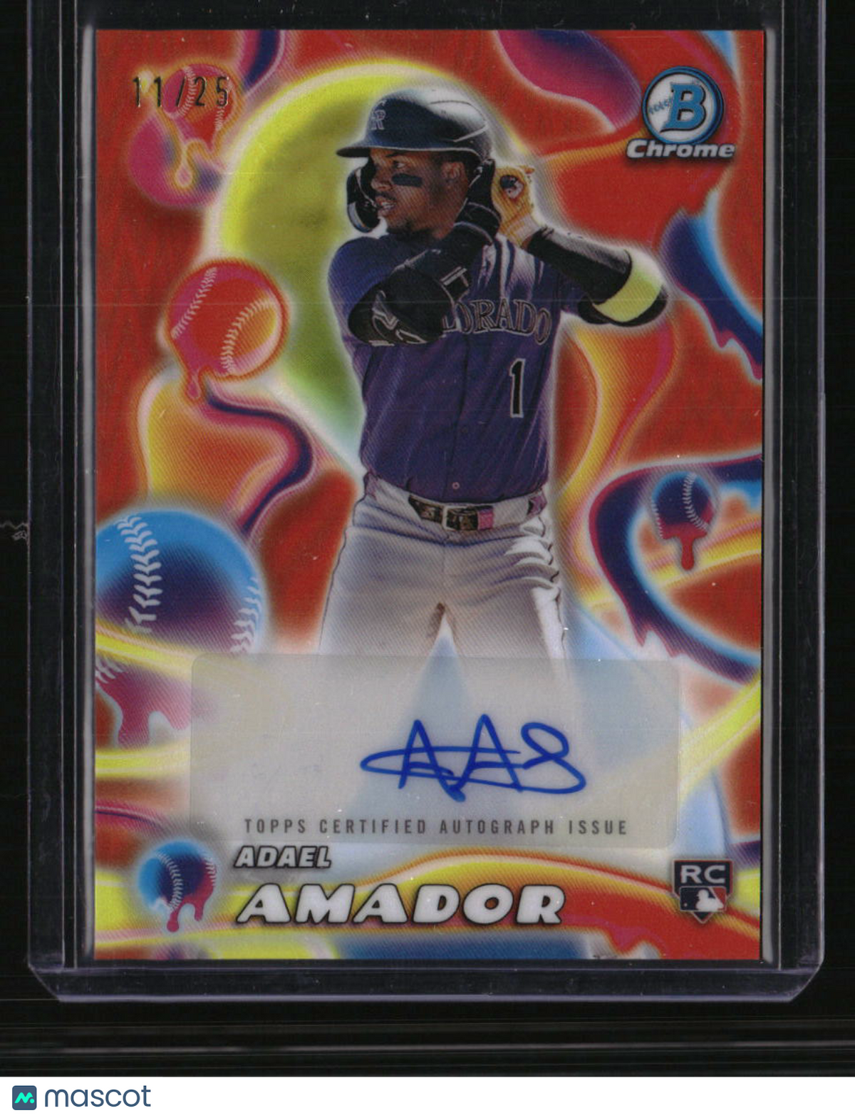 2025 Bowman Chrome Adael Amador Melt Mashers Autographs Orange #/25