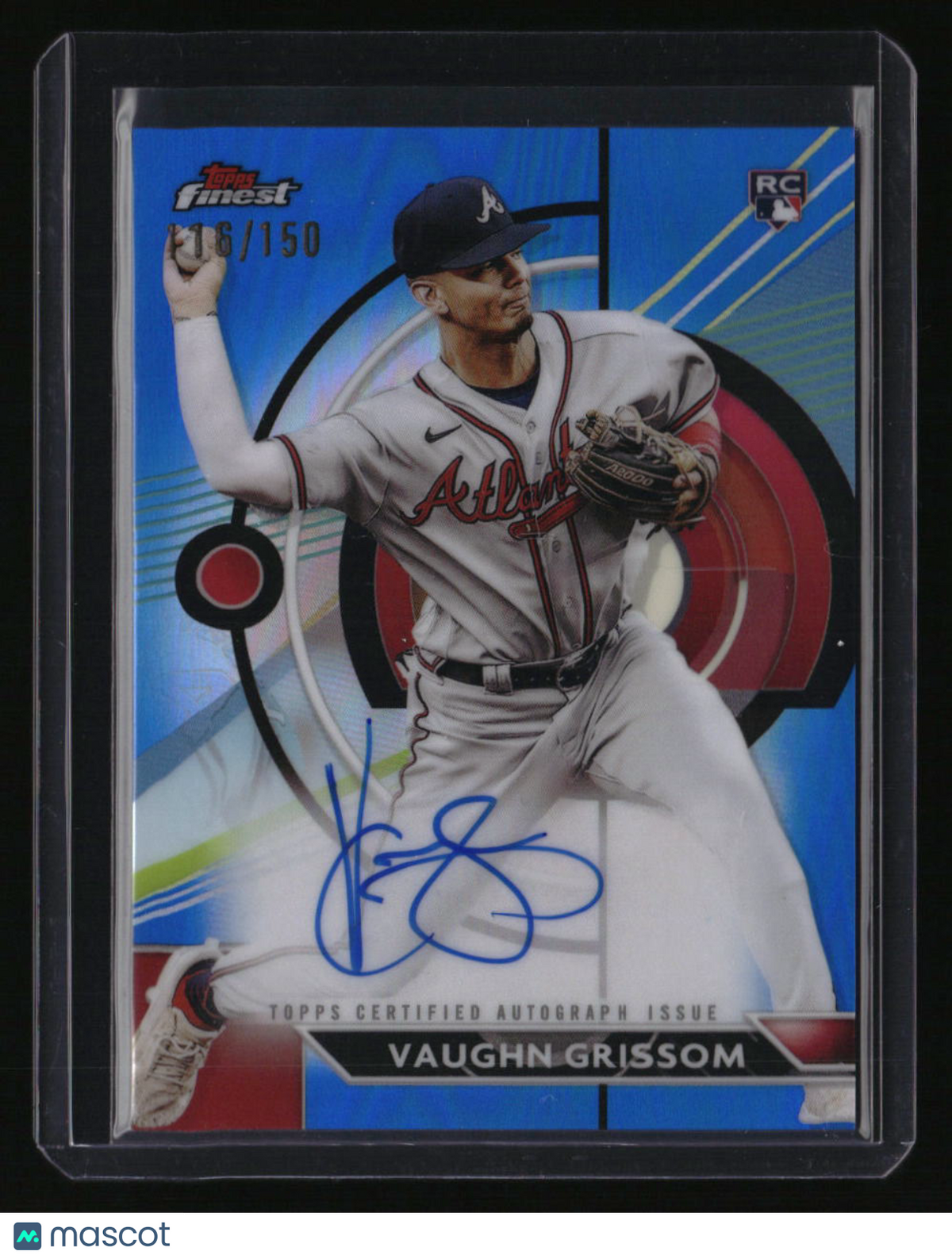 2023 Finest Vaughn Grissom Finest Autographs Blue Refractor #/150