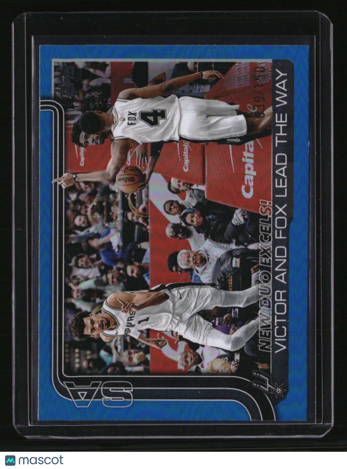 2025-26 Topps New Duo Excels!: Victor and Fox Lead The Way Blue Holo Foil #/150