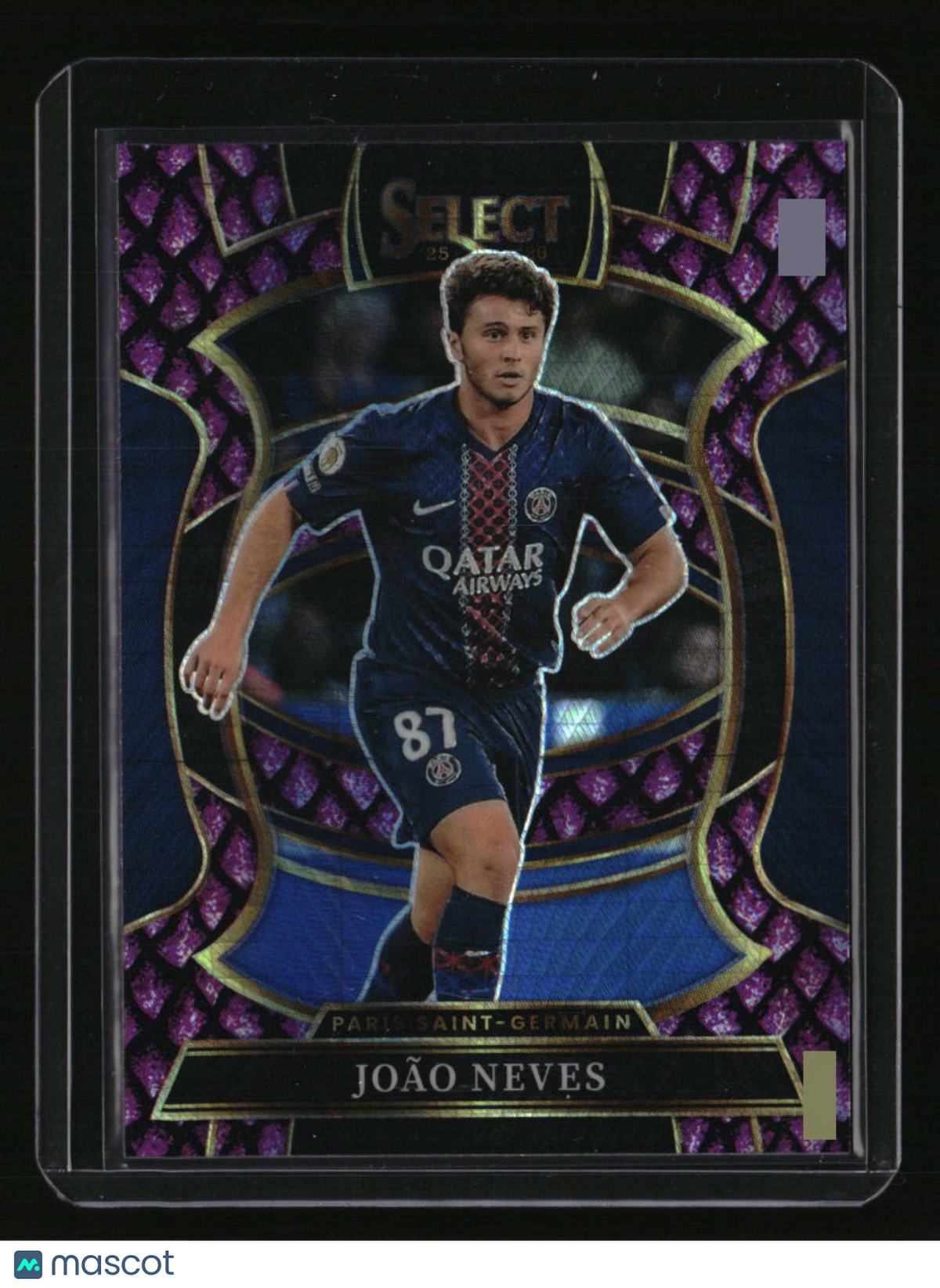 2025-26 Panini Select Ligue 1 João Neves Purple Dragon Scale #/49