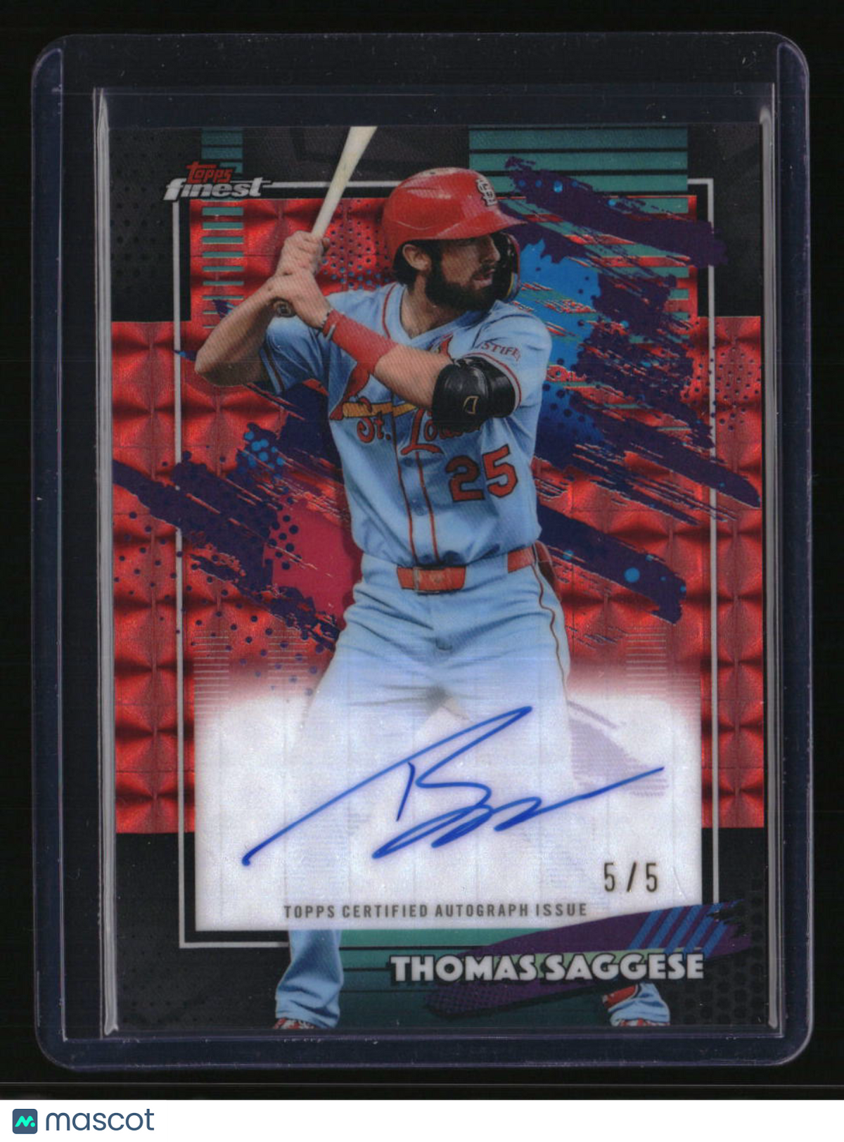 2026 Finest Thomas Saggese Finest Autographs Red Geometric Bookend 5/5