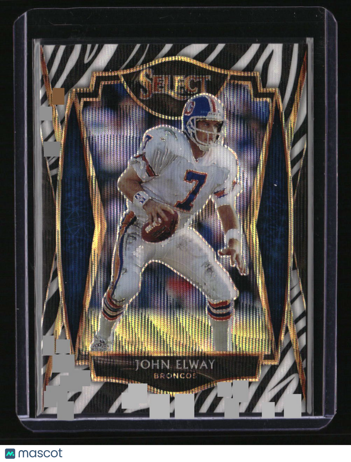 2020 Panini Select John Elway Zebra Prizm