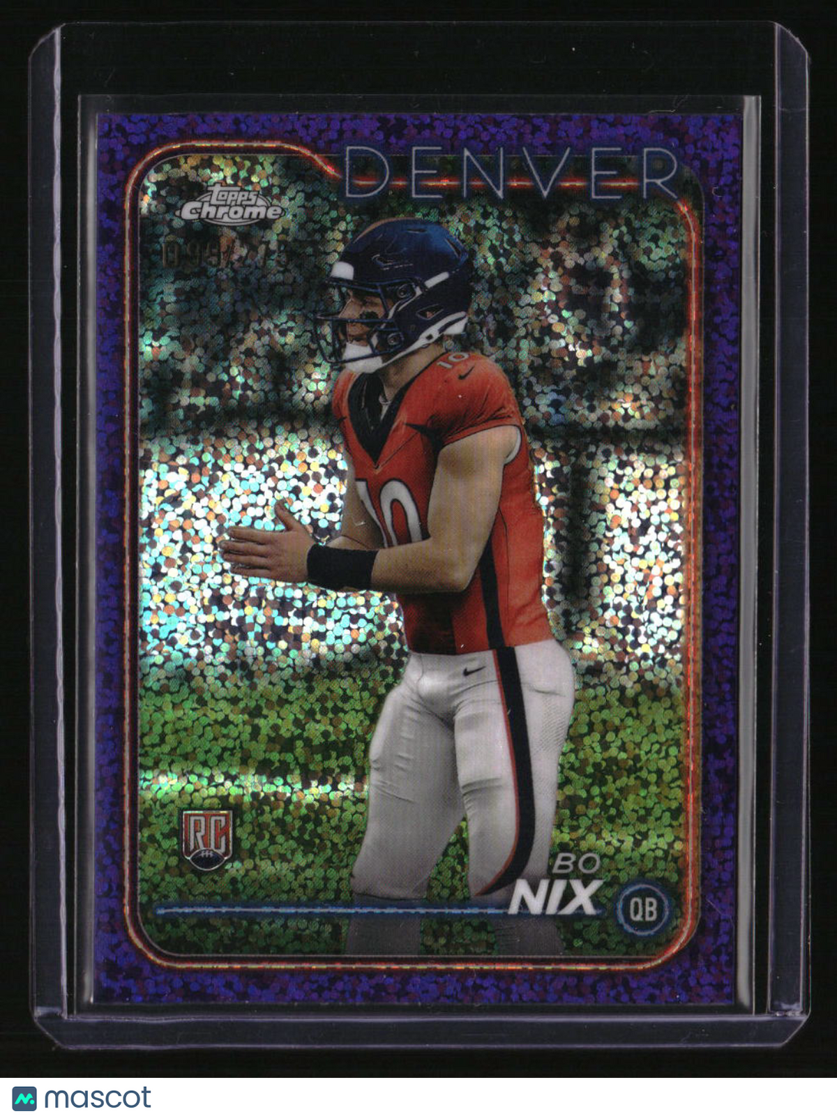 2024 Topps Chrome Bo Nix Purple Speckle Refractor #/275