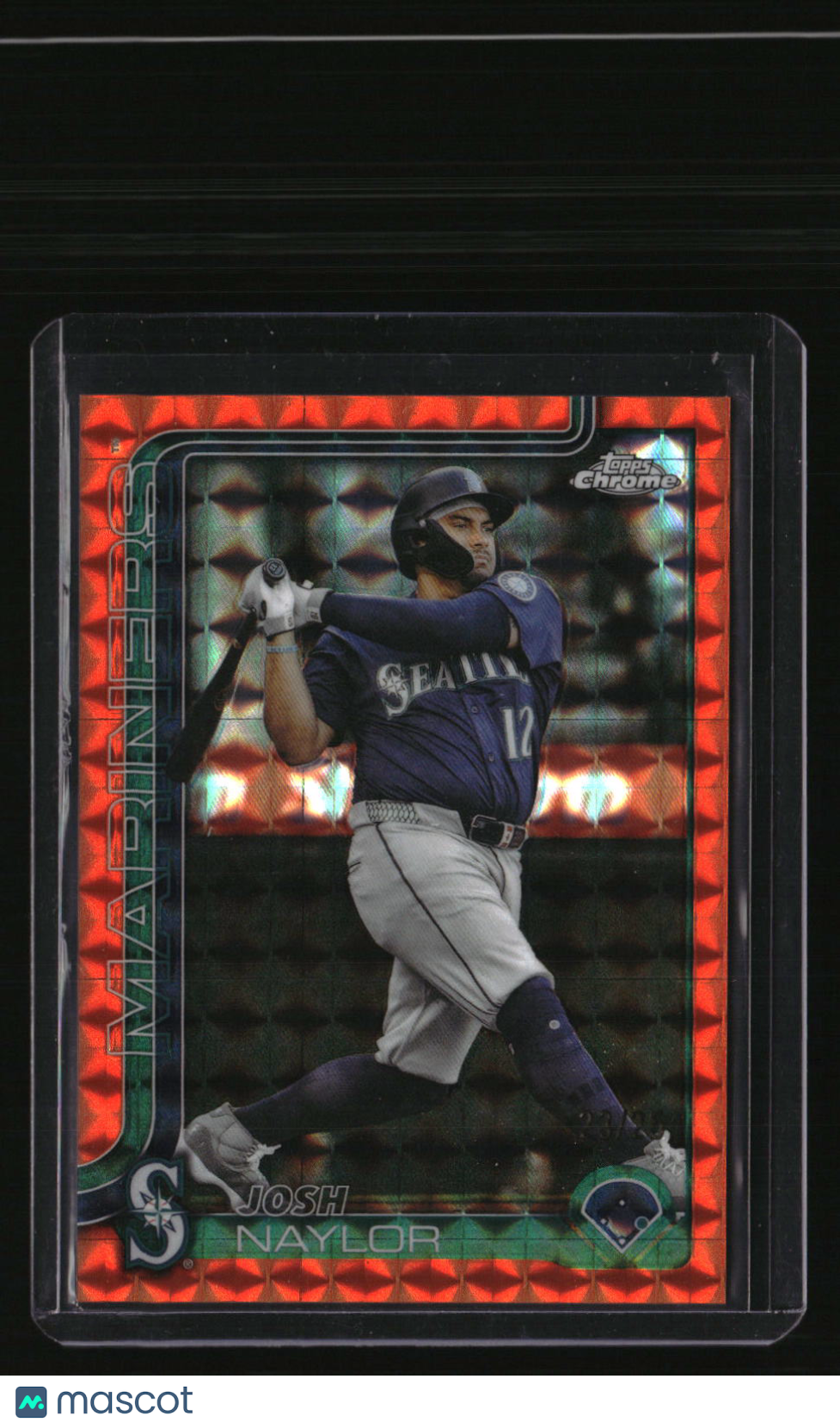 2025 Topps Chrome Update Josh Naylor Orange Geometric Refractors #/25