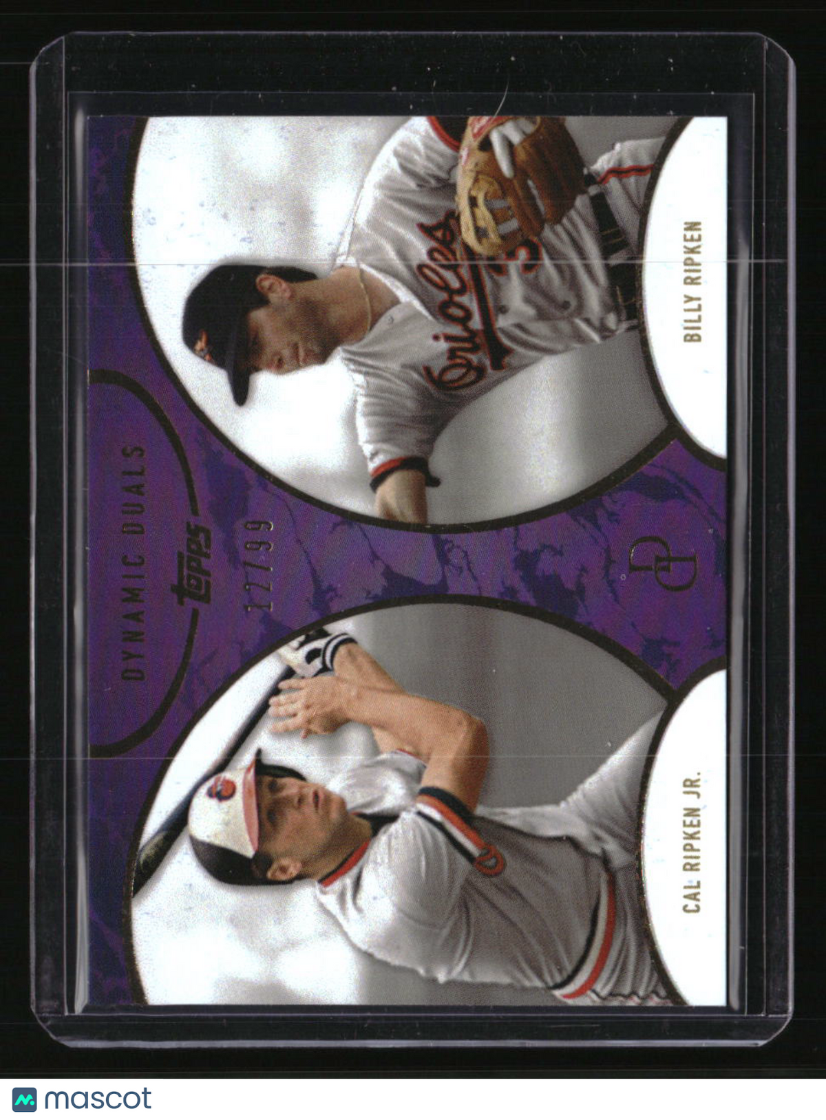 2025 Topps Dynamic Duals Cal Ripken Jr. / Billy Ripken Purple #/99
