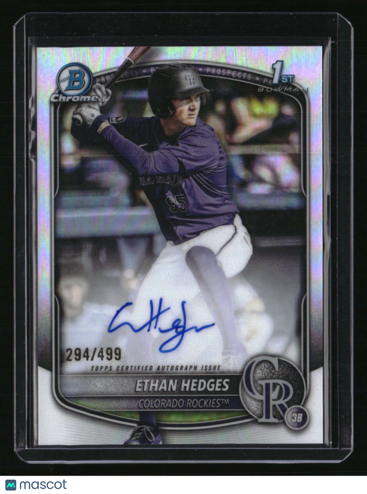 2025 Bowman Draft Ethan Hedges Chrome Prospect Autographs Refractor #/499