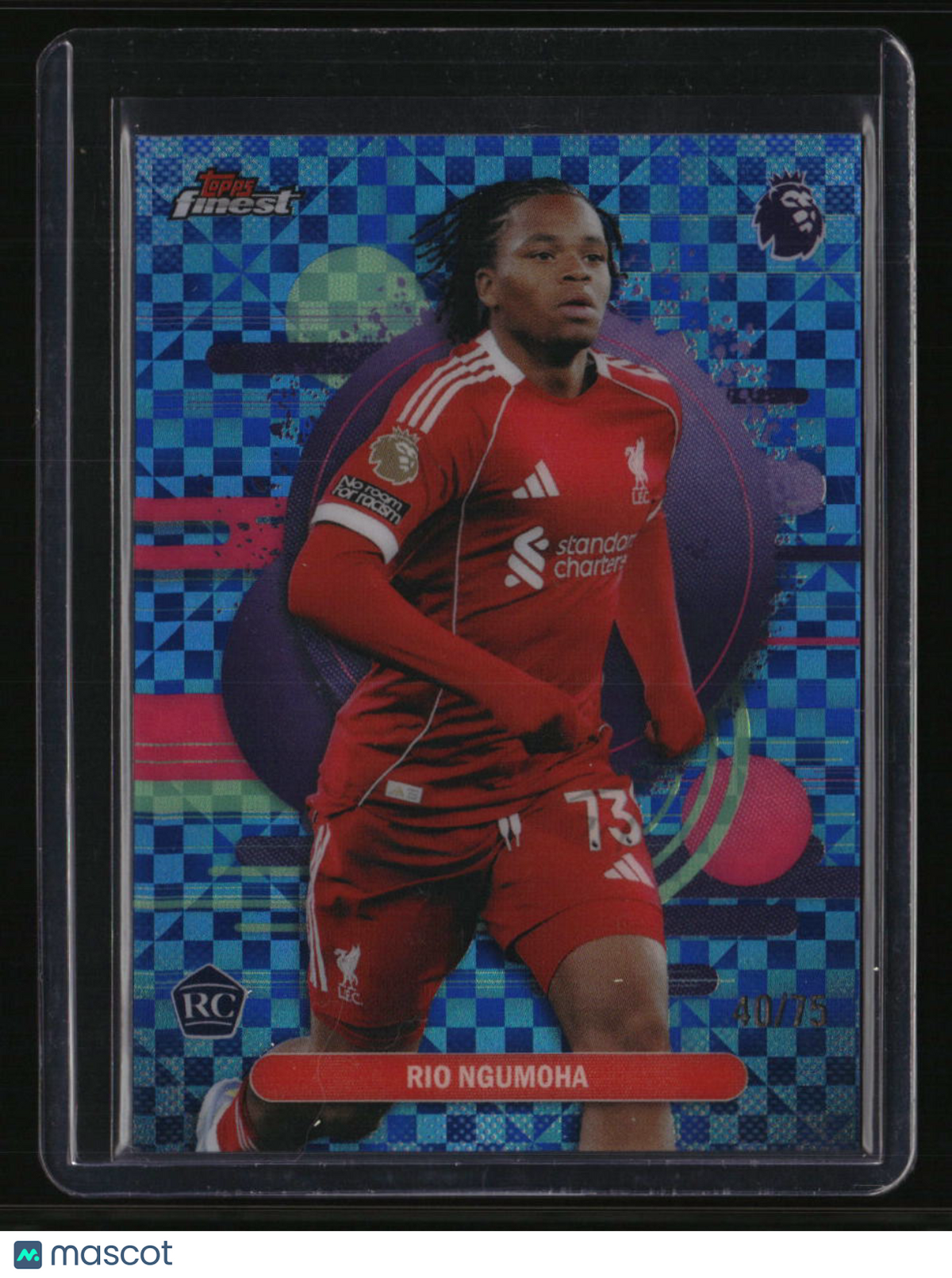 2025-26 Finest Premier League Rio Ngumoha Blue Checkerboard Refactors #/75