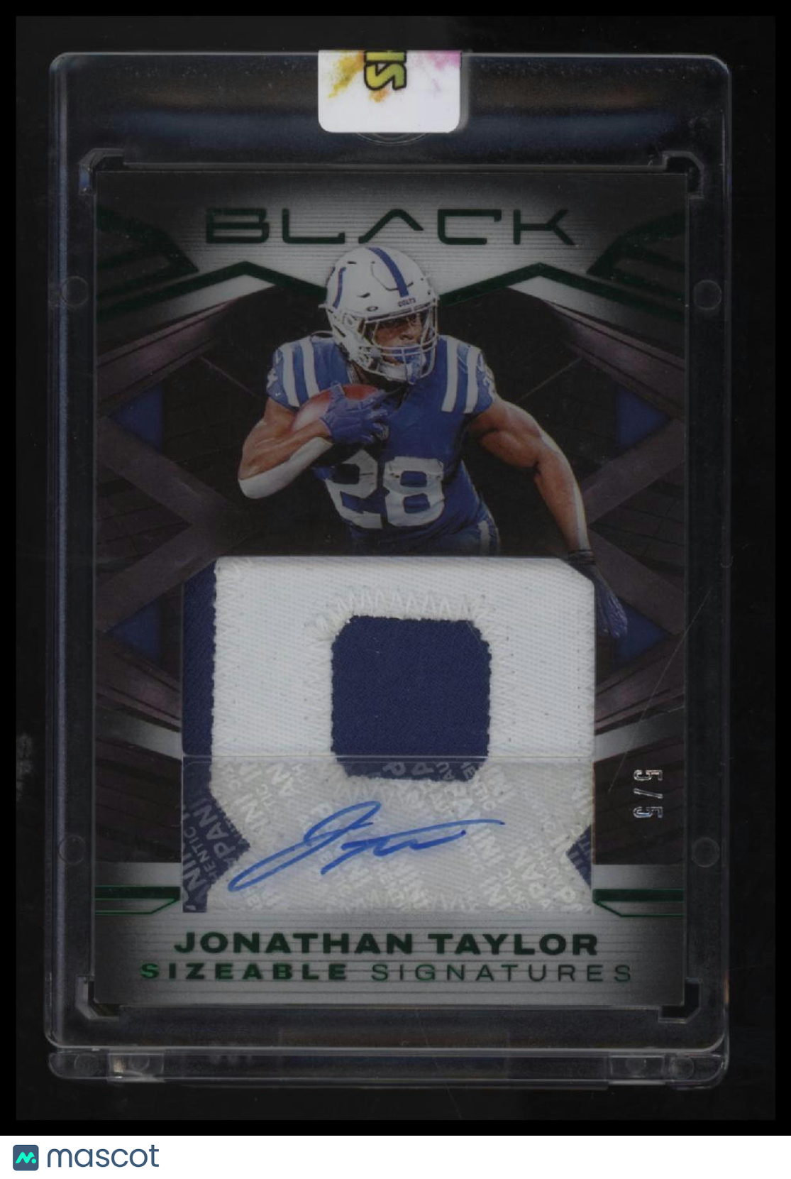 2022 Panini Black Jonathan Taylor Sizeable Signatures Jersey Emerald #/5