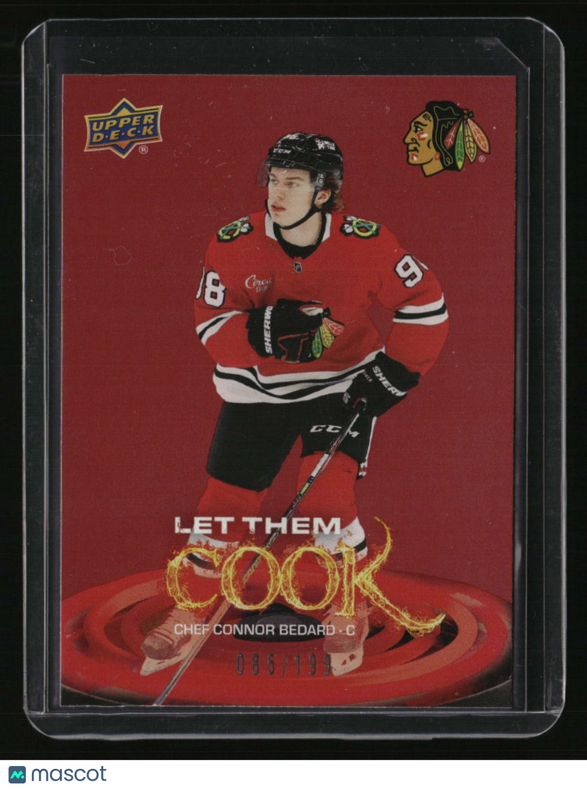 2025-26 Upper Deck Connor Bedard Let Them Cook Red #/199