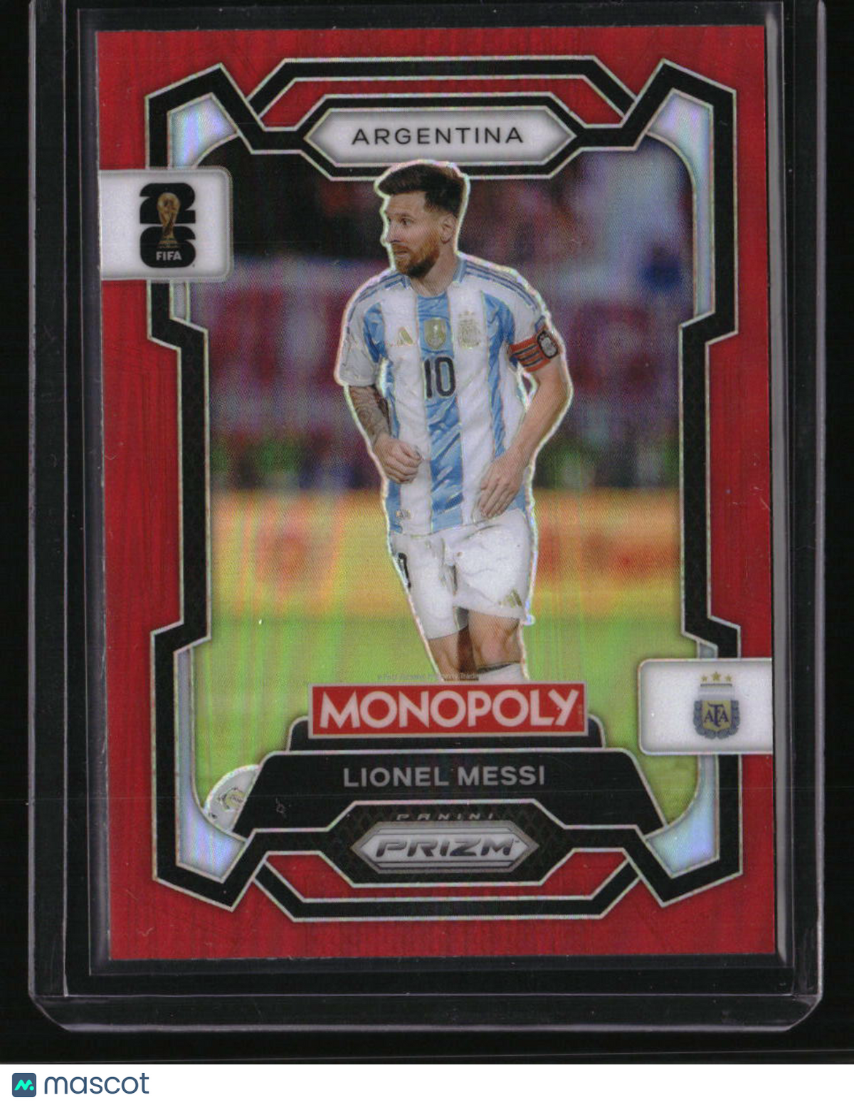 2026 Panini Prizm Monopoly FIFA World Cup Lionel Messi Red Prizms