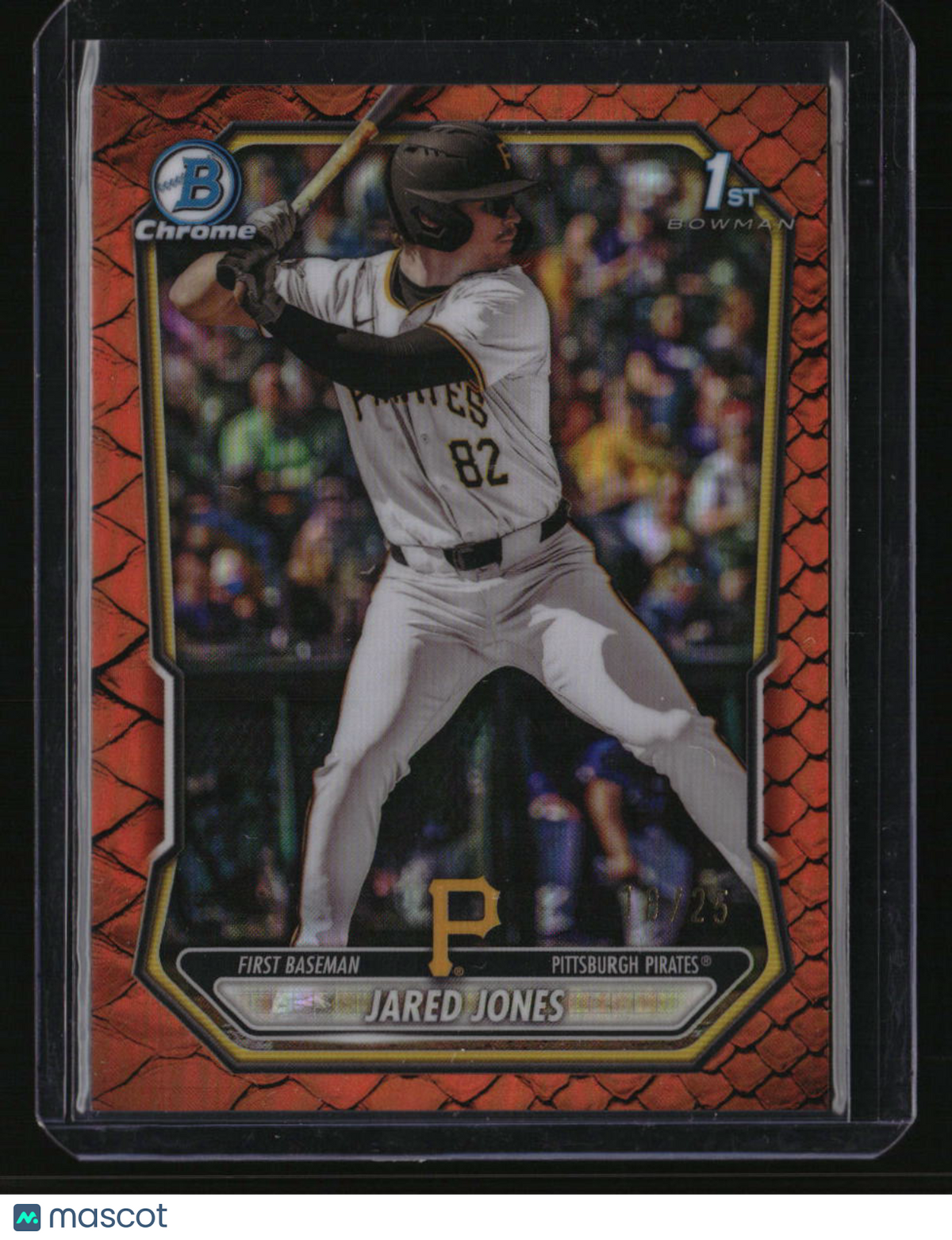 2026 Bowman Jared Jones Chrome Prospects Reptilian Orange Refractor #/25