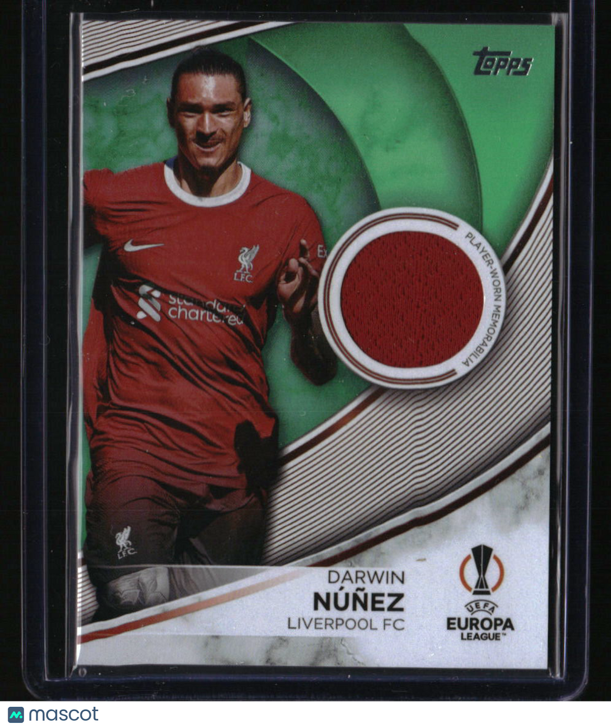 2023-24 Topps UEFA Club Competitions Darwin Núñez Relics Neon Green #/199