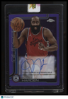 2025-26 Topps Chrome James Harden Chrome Autographs Purple Refractor #/75
