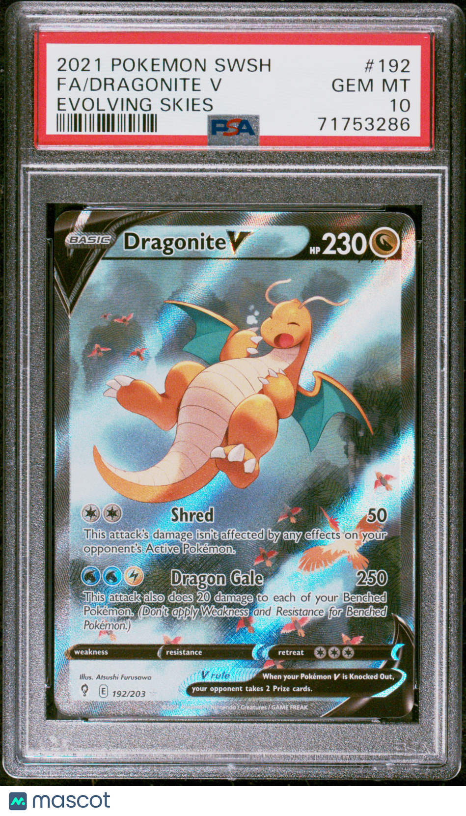 2021 Pokemon Sword & Shield Evolving Skies Fa/Dragonite V Evolving Skies PSA 10