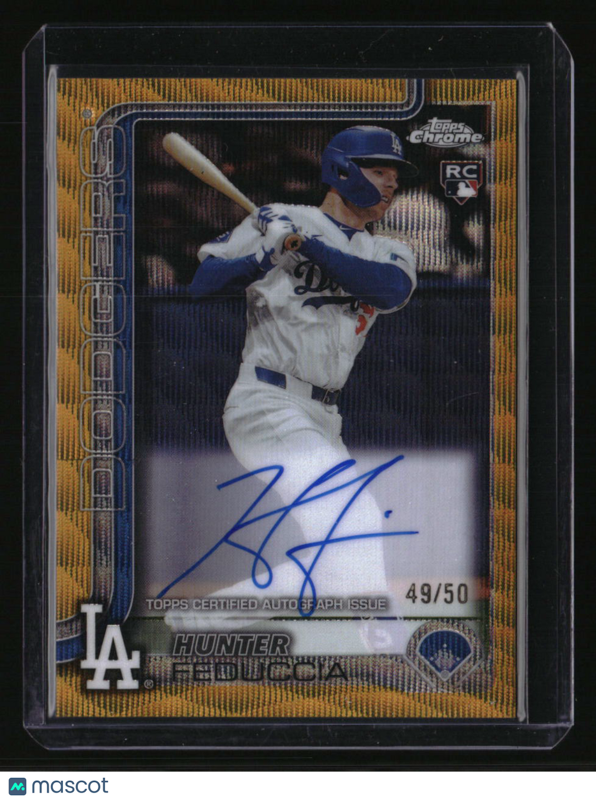 2025 Topps Chrome Hunter Feduccia Rookie Autographs Gold Wave Refractors #/50