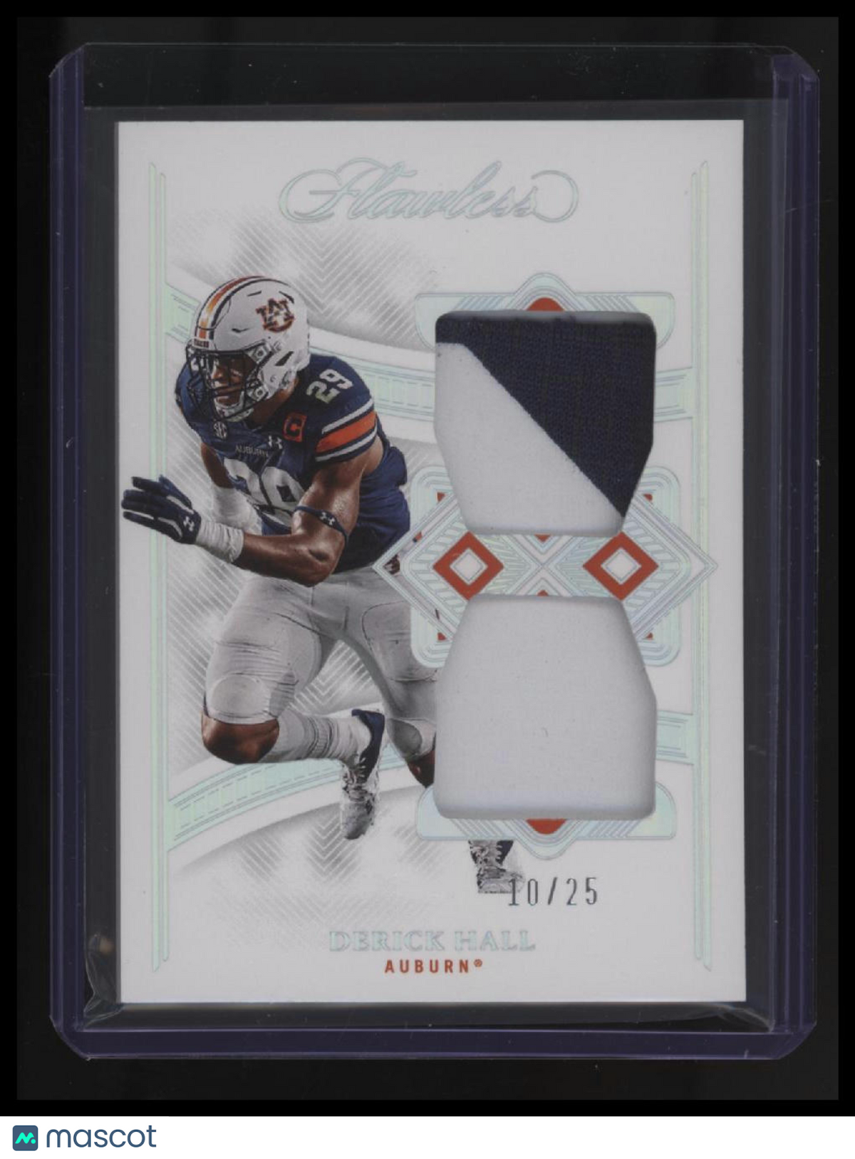 2023 Panini Flawless Collegiate Derick Hall Rookie Dual Patches #/25