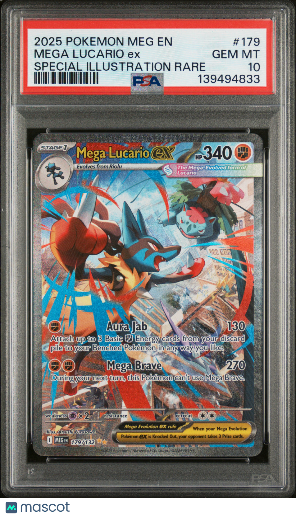 2025 Pokemon Meg En-Mega Evolution Mega Lucario Ex SIR PSA 10
