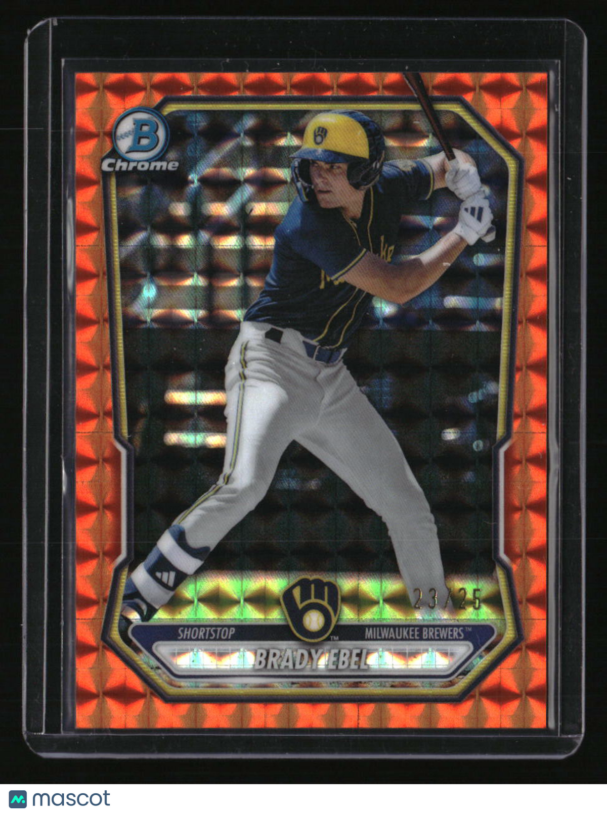 2026 Bowman Brady Ebel Chrome Prospects Orange Geometric Refractor #/25