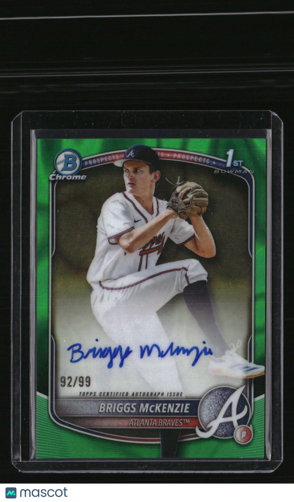 2025 Bowman Draft Briggs McKenzie Chrome Prospect Autographs Green Lava #/99