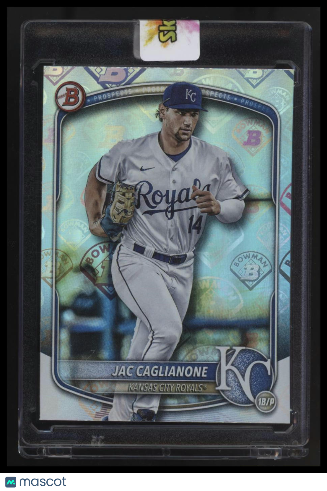 2025 Bowman Jac Caglianone Prospects Bowman Retro Logo Foil Pattern