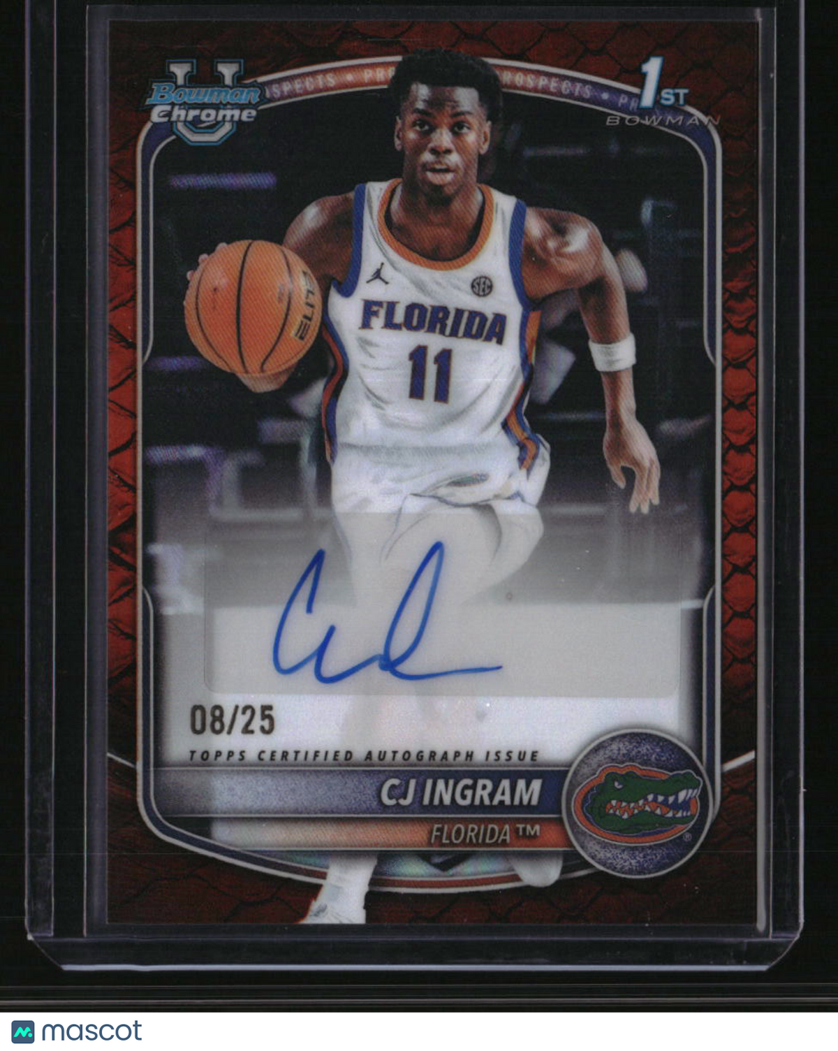 2025-26 Bowman CJ Ingram Chrome Prospect Autographs Reptilian Orange #/25