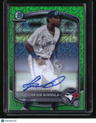 2025 Bowman Arjun Nimmala Chrome Prospects Autographs Mojo Green Refractor #/99