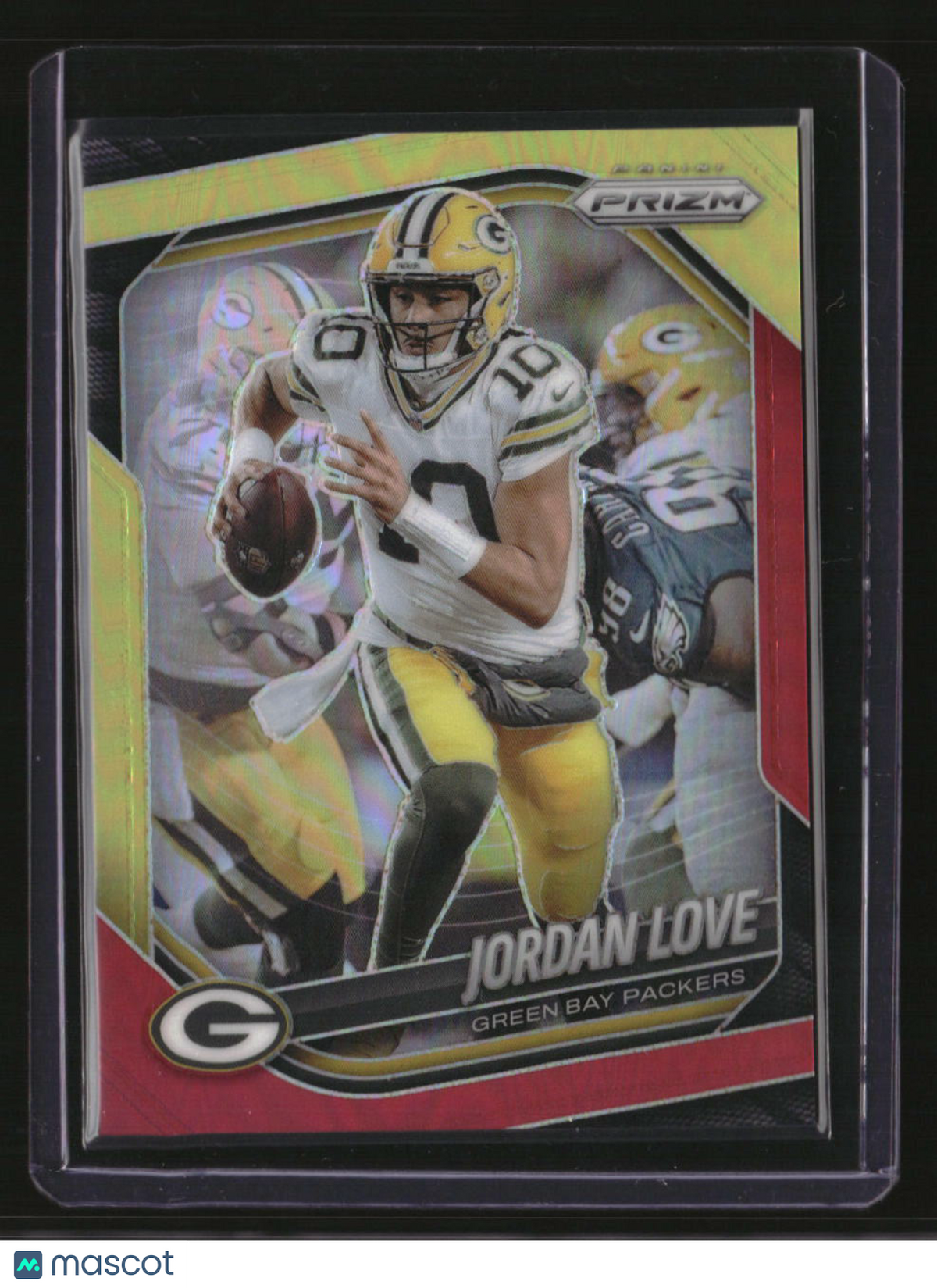 2025 Panini Prizm Jordan Love Red and Yellow #/44