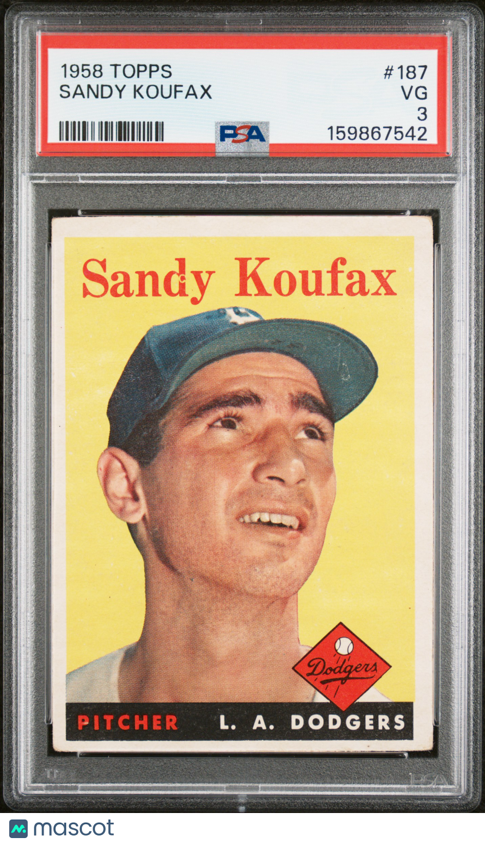 1958 Topps Sandy Koufax PSA 3
