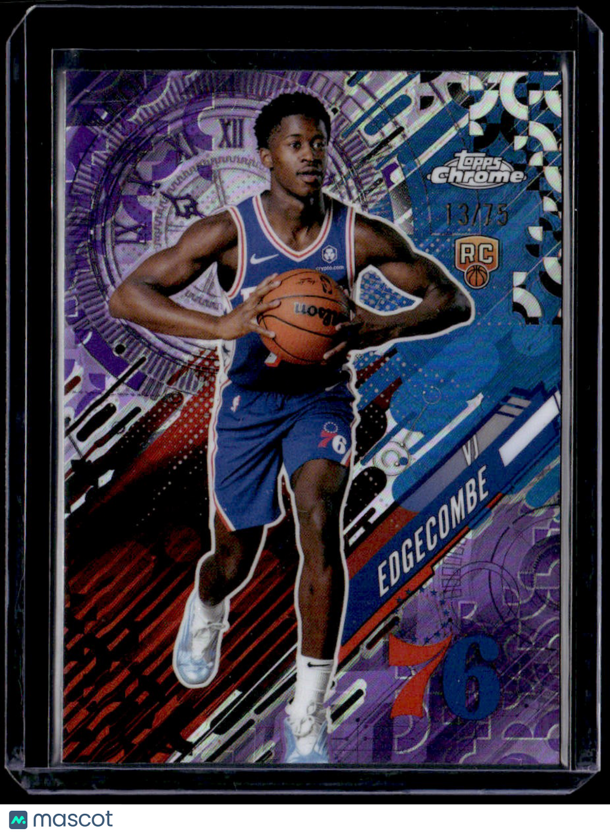 2025-26 Topps Chrome VJ Edgecombe Go Time Purple Refractor #/75
