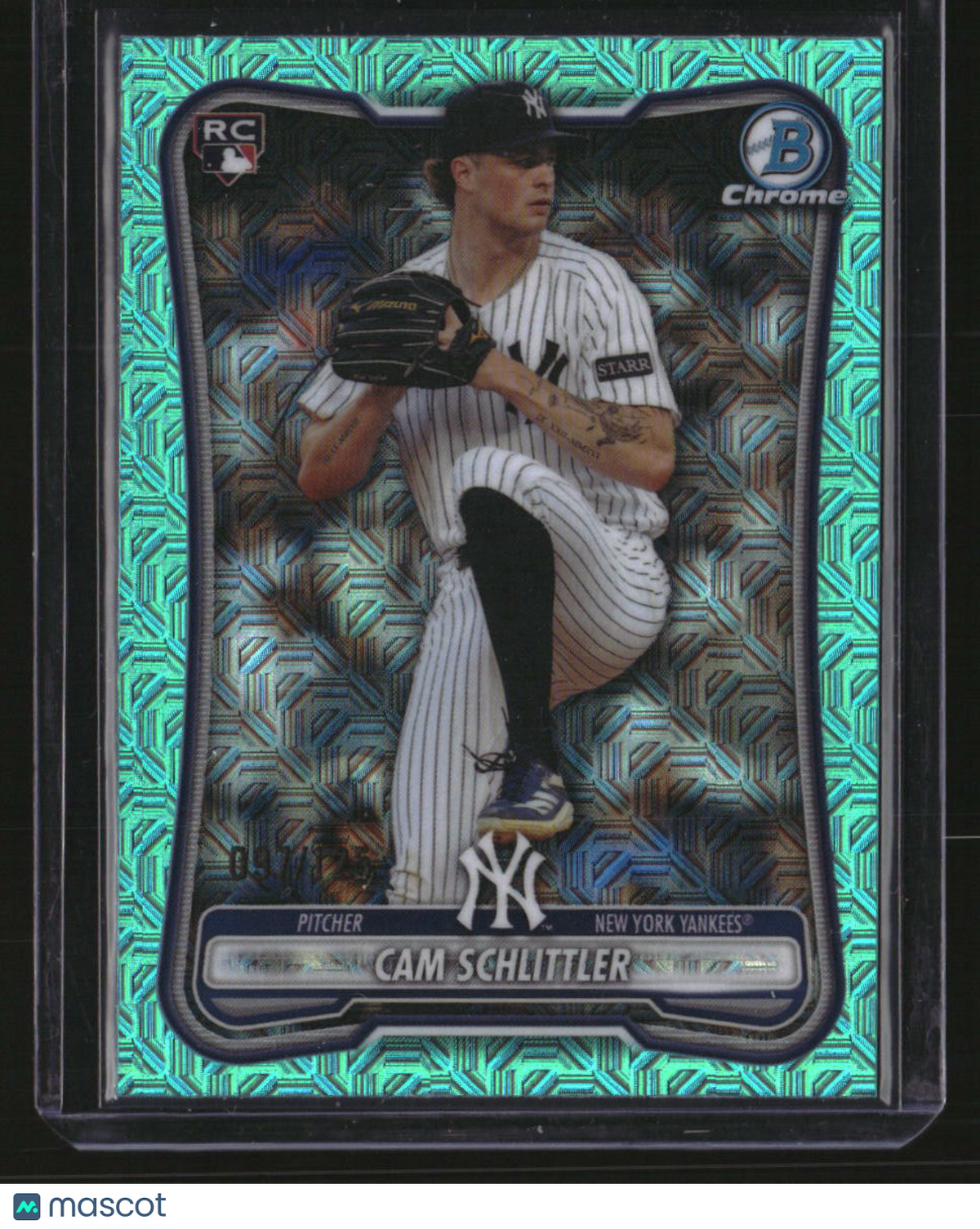 2026 Bowman Cam Schlittler Chrome Mojo Aqua Refractors #/125