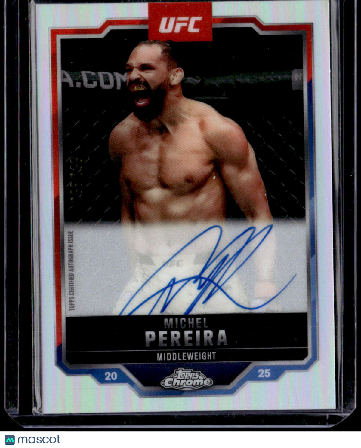 2025 Topps Chrome UFC Michel Pereira Chrome Veteran Autographs Refractor #/199